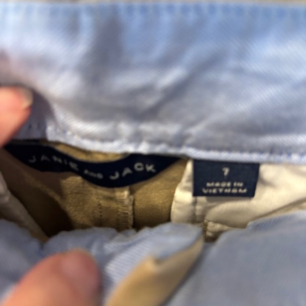 Janie and Jack Tan Twill Pants - Size 7 - Picture 3 of 3